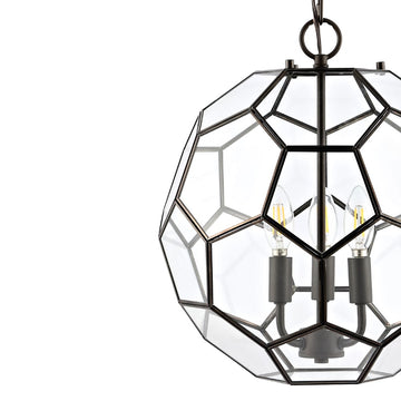 Bee 13.5" Modern Bohemian Iron/Glass LED Pendant - JONATHAN Y